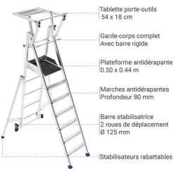 ESCABEAU DIRECT - MATISERE Pirl Pliant Avec Stabilisateurs Latéraux - PIRL7SD 7 ESCABEAU DIRECT - MATISERE Pirl Pliant Avec Stabilisateurs Latéraux - PIRL7SD -Pas Cher Échelle Magasin 10519235 4