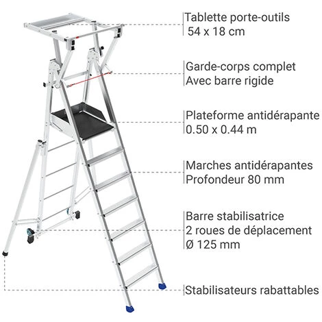 ESCABEAU DIRECT - MATISERE Pirl Pliant Avec Stabilisateurs Latéraux - PIRL7SD 4 ESCABEAU DIRECT - MATISERE Pirl Pliant Avec Stabilisateurs Latéraux - PIRL7SD – Image 4