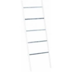 DéCOSHOP26 Échelle / étagère En Bois Blanc Et Gris / Porte-serviettes Hauteur 146 Cm - Or