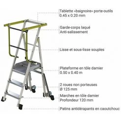 ESCABEAU DIRECT - MATISERE PIRL Pliant 2 Marches - Hauteur De Travail Maximale De 2.50m - PAM2 9 ESCABEAU DIRECT - MATISERE PIRL Pliant 2 Marches - Hauteur De Travail Maximale De 2.50m - PAM2 -Pas Cher Échelle Magasin 11601089 5
