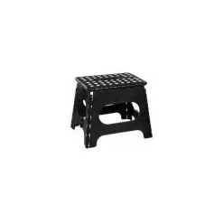 ACHAT UTILE Marche Pied / Tabouret Pliant Noir