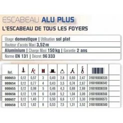 TUBESCA COMABI Tubesca - Escabeau En Aluminium 3 Marches Haut. Accès Maxi : 2,47 M - ALU PLUS 653 -Pas Cher Échelle Magasin 12437759 3