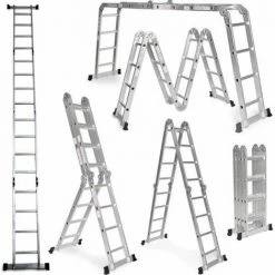 Grandmaster - Échelle Multifonction Pliable 6 En 1, Echelle En Aluminium Pliante 575cm, Charge Maximale 150kg, Conception Antidérapante, Taille Pliée 149x35x29cm, Echelle Transformable