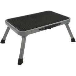 ProPlus Marchepied Rabattable Tabouret Repose-Pieds Etape Echelle D'Aide Camping Caravane Campingcar Antidéparant Extérieur Métal 150 Kg - Gris