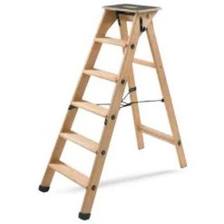 Escabeau Lyonnais Bois 5 Marches + Tablette CENTAURE - 483205