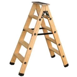 Escabeau Double Accès Bois 2x4 Marches + Tablette CENTAURE - 483604