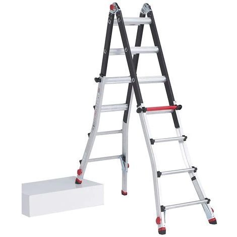 ALTREX Echelle Pliante Télescopique, Utilisable Comme échelle Ou Comme Escabeau, Avec 4 pieds Réglables 4 X 5 échelons 2 ALTREX Echelle Pliante Télescopique, Utilisable Comme échelle Ou Comme Escabeau, Avec 4 pieds Réglables 4 X 5 échelons – Image 2