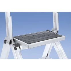 CERTEO Escabeau Pliant En Alu - Marches En Alu Revêtues De PVC - Avec Garde-corps, 2 Marches -Pas Cher Échelle Magasin 15700158 4