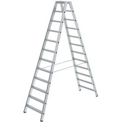 EUROKRAFTPRO Escabeau à Marches Double Face - Modèle Standard - 2 X 12 Marches