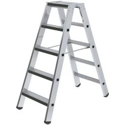 EUROKRAFTPRO Escabeau à Marches Double Face - Modèle Rembourré - 2 X 5 Marches