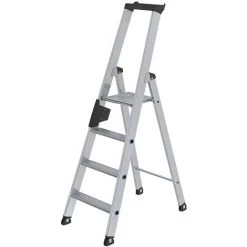 GUENZBURGER Escabeau à Marches, Accès Un Côté - Modèle Confort Avec Ergo-pad® - 4 Marches