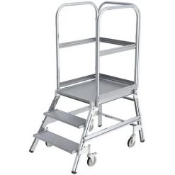 GUENZBURGER Plate-forme Avec Accès D'1 Côté - Plate-forme Et Marches En Métal Léger - 3 Marches, Plate-forme Comprise