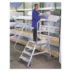 GUENZBURGER Plate-forme Avec Accès D'1 Côté - Plate-forme Et Marches En Métal Léger - 6 Marches, Plate-forme Comprise -Pas Cher Échelle Magasin 15705963 4