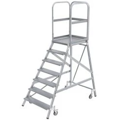 GUENZBURGER Plate-forme Avec Accès D'1 Côté - Plate-forme Et Marches En Métal Léger - 6 Marches, Plate-forme Comprise -Pas Cher Échelle Magasin 15705963 5