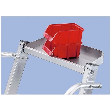 GUENZBURGER Escabeau En Aluminium Avec Marche Supérieure Grand Format - Main Courante, Des Deux Côtés - 9 Marches, Plate-forme 3 GUENZBURGER Escabeau En Aluminium Avec Marche Supérieure Grand Format - Main Courante, Des Deux Côtés - 9 Marches, Plate-forme – Image 3