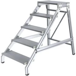 EUROKRAFTPRO EUROKRAFT Escabeau De Montage Pour Charges Lourdes - STANDARD, Charge Max. 300 Kg - 5 Marches