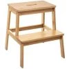 Marchepied En Bambou 2 Niveaux Coloris Naturel - L.43 X L.43 X H.46.5 Cm - PEGANE -