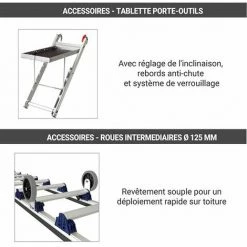 TUBESCA COMABI Echelle De Couvreur De 6.70m De Longueur : échelle Avec Crochets De Toit. - EVOKLIP/330 -Pas Cher Échelle Magasin 16592764 5