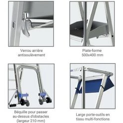 TUBESCA COMABI Pirl Roulante 4 Marches - Veloce - 2272194 -Pas Cher Échelle Magasin 16592777 3