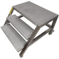 ESCABEAU DIRECT - MATISERE Marchepied Inox 2 Marches - Hauteur De Travail Maximale 2.40m - 2047inox