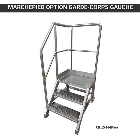 ESCABEAU DIRECT - MATISERE Marchepied Inox 2 Marches - Hauteur De Travail Maximale 2.40m - 2047inox 3 ESCABEAU DIRECT - MATISERE Marchepied Inox 2 Marches - Hauteur De Travail Maximale 2.40m - 2047inox – Image 3