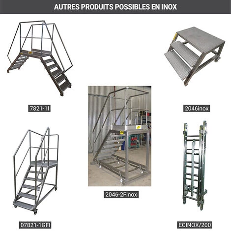 ESCABEAU DIRECT - MATISERE Marchepied Inox 2 Marches - Hauteur De Travail Maximale 2.40m - 2047inox 5 ESCABEAU DIRECT - MATISERE Marchepied Inox 2 Marches - Hauteur De Travail Maximale 2.40m - 2047inox – Image 5