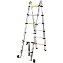 GT MARKET Échelle Télescopique Pliable En Aluminium - 3.80 Mètres