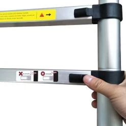 GT MARKET Échelle Télescopique Pliable En Aluminium - 3.80 Mètres -Pas Cher Échelle Magasin 18080101 5