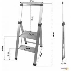 FACILITYS Marchepied 2 Marches Alu Pro Extra-slim 8 FACILITYS Marchepied 2 Marches Alu Pro Extra-slim -Pas Cher Échelle Magasin 18254474 4