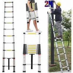 OOBEST Échelle Télescopique, Échelle Pliable, 2 Mètre(s), Charge Maximale: 150 Kg -Pas Cher Échelle Magasin 18379594 5