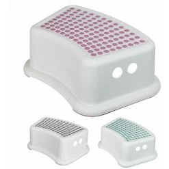 MONSIEUR BÉBÉ Marchepied Antidérapant 13 Cm En Plastique - Blanc Et Rose - Monsieur Bébé - Rose
