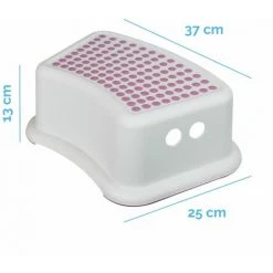 MONSIEUR BÉBÉ Marchepied Antidérapant 13 Cm En Plastique - Blanc Et Rose - Monsieur Bébé - Rose -Pas Cher Échelle Magasin 19840414 4