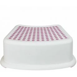 MONSIEUR BÉBÉ Marchepied Antidérapant 13 Cm En Plastique - Blanc Et Rose - Monsieur Bébé - Rose -Pas Cher Échelle Magasin 19840414 5