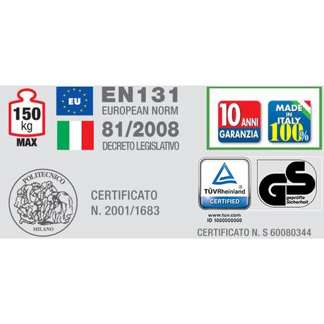 Escabeau Professionnel FACAL QUADRA 8 Marches 2,62 M - Q50/8-- 2 Escabeau Professionnel FACAL QUADRA 8 Marches 2,62 M - Q50/8-- – Image 2