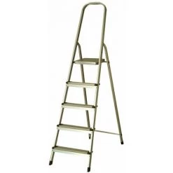 CATTERHOUSE Escabeau En Aluminium 5 Marches Catter House Hauteur Max. Travail 307 Cm Pliable Avec Rampe