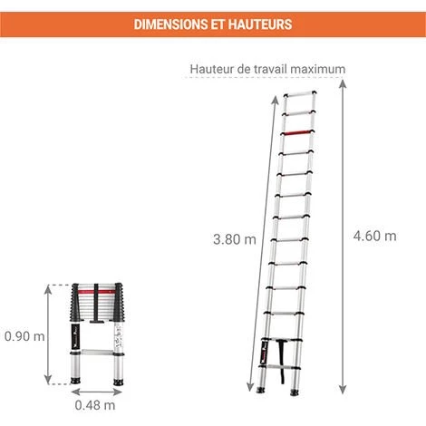 ECHELLE DIRECT - MATISERE Echelle Télescopique 3m80 - BIG-380 2 ECHELLE DIRECT - MATISERE Echelle Télescopique 3m80 - BIG-380 – Image 2
