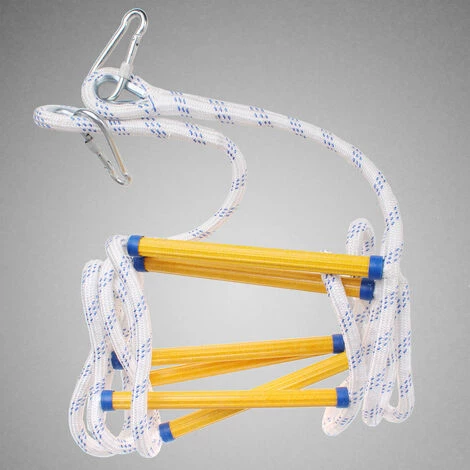 AXHUP Echelle De Corde D'évacuation De Feu Echelle De Sécurité Incendie Résistant Avec Mousquetons, 3M 2 AXHUP Echelle De Corde D'évacuation De Feu Echelle De Sécurité Incendie Résistant Avec Mousquetons, 3M – Image 2