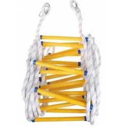 AXHUP Echelle De Corde De Sauvetage D'évacuation De Feu 15M Echelle De Sécurité Incendie Résistant Avec Mousquetons