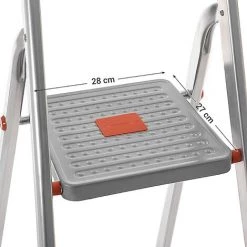 SONGMICS Échelle 6 Marches En Aluminium, Escabeau, Largeur Marche 12cm, Pliable, Plateau à Outil, Pieds Antidérapants, Charge 150kg, Test TÜV Rheinland, GS EN131, Argent Et Orange GLT006WT01 - Argent Et Orange 8 SONGMICS Échelle 6 Marches En Aluminium, Escabeau, Largeur Marche 12cm, Pliable, Plateau à Outil, Pieds Antidérapants, Charge 150kg, Test TÜV Rheinland, GS EN131, Argent Et Orange GLT006WT01 - Argent Et Orange -Pas Cher Échelle Magasin 20471948 4