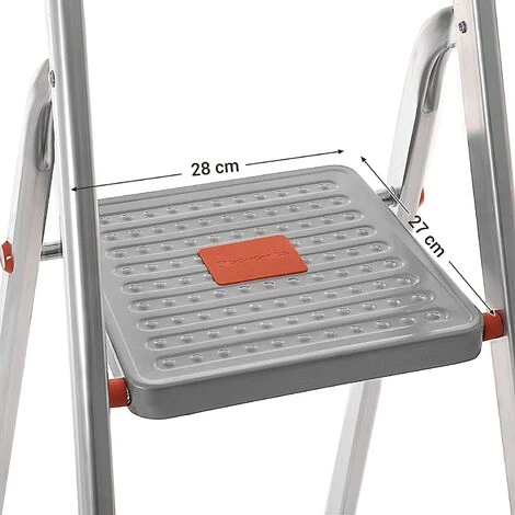 SONGMICS Échelle 6 Marches En Aluminium, Escabeau, Largeur Marche 12cm, Pliable, Plateau à Outil, Pieds Antidérapants, Charge 150kg, Test TÜV Rheinland, GS EN131, Argent Et Orange GLT006WT01 - Argent Et Orange 4 SONGMICS Échelle 6 Marches En Aluminium, Escabeau, Largeur Marche 12cm, Pliable, Plateau à Outil, Pieds Antidérapants, Charge 150kg, Test TÜV Rheinland, GS EN131, Argent Et Orange GLT006WT01 - Argent Et Orange – Image 4