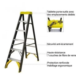 CENTAURE Escabeau Isolant 3 Marches: Hauteur De Travail Maximale De 2.70m - 462804 -Pas Cher Échelle Magasin 22668182 5