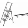 WENKO Escabeau 3 Marches, Escabeau Pliant Design En Aluminium Avec Support-echelle