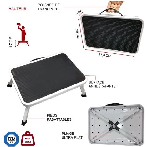 FISHTEC Marchepied Pliable En Métal - Grande Marche 37,8 X 26 CM Antidérapante - Avec Poignée 4 FISHTEC Marchepied Pliable En Métal - Grande Marche 37,8 X 26 CM Antidérapante - Avec Poignée – Image 4