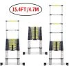 OOBEST Échelle Télescopique, Échelle Pliable, 4.7 Mètre(s), Barre Stabilisatrice, Sac De Transport OFFERT, Charge Maximale: 150 Kg
