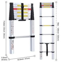 OOBEST Échelle Télescopique, Échelle Pliable, 3,2 Mètre(s), EN 131, Charge Maximale: 150 Kg -Pas Cher Échelle Magasin 24609211 3