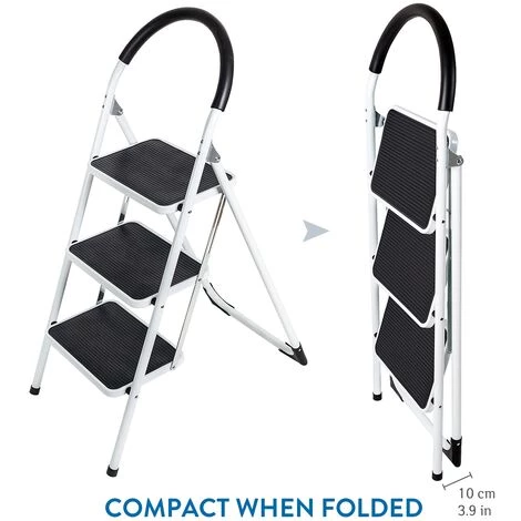 TATKRAFT WONDERWORKER BOLD - ESCABEAU À 3 MARCHES PLIANT EN ACIER - MARCHEPIED ECHELLE PLIABLE - PIEDS ET MARCHES ANTIDÉRAPANTS - TRÈS CO 4 TATKRAFT WONDERWORKER BOLD - ESCABEAU À 3 MARCHES PLIANT EN ACIER - MARCHEPIED ECHELLE PLIABLE - PIEDS ET MARCHES ANTIDÉRAPANTS - TRÈS CO – Image 4