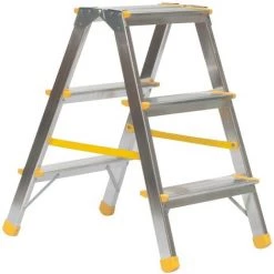 MONMOBILIERDESIGN Escabeau Marche Pied ALVE 150 Kg Aluminium Pliable