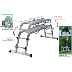 Echelle Télescopique Solucio Multifonctions 4 Positions 4,40m Centaure -Pas Cher Échelle Magasin 27619403 3