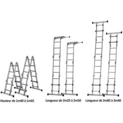 Echelle Télescopique Solucio Multifonctions 4 Positions 4,40m Centaure -Pas Cher Échelle Magasin 27619403 4