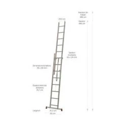 ESCALUX Échelle Transformable 2 Plans 2x8 échelons -Pas Cher Échelle Magasin 278148 4